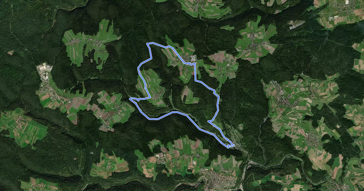 Маршрут AugenBlick-Runde Altensteig Hornberg на спутниковом снимке