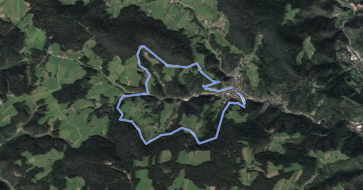 Маршрут AugenBlick-Runde Lauterbach Güntersberg на спутниковом снимке