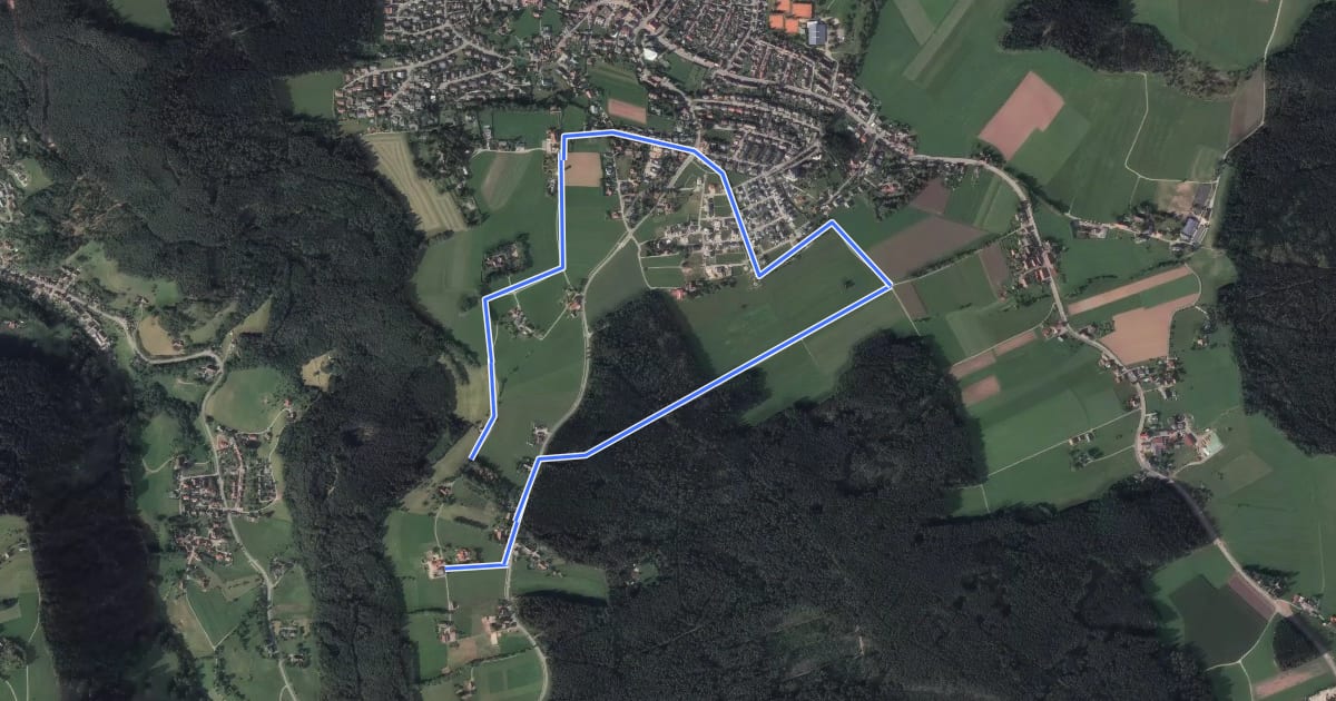 Маршрут AugenBlick-Runde Schramberg-Sulgen на спутниковом снимке
