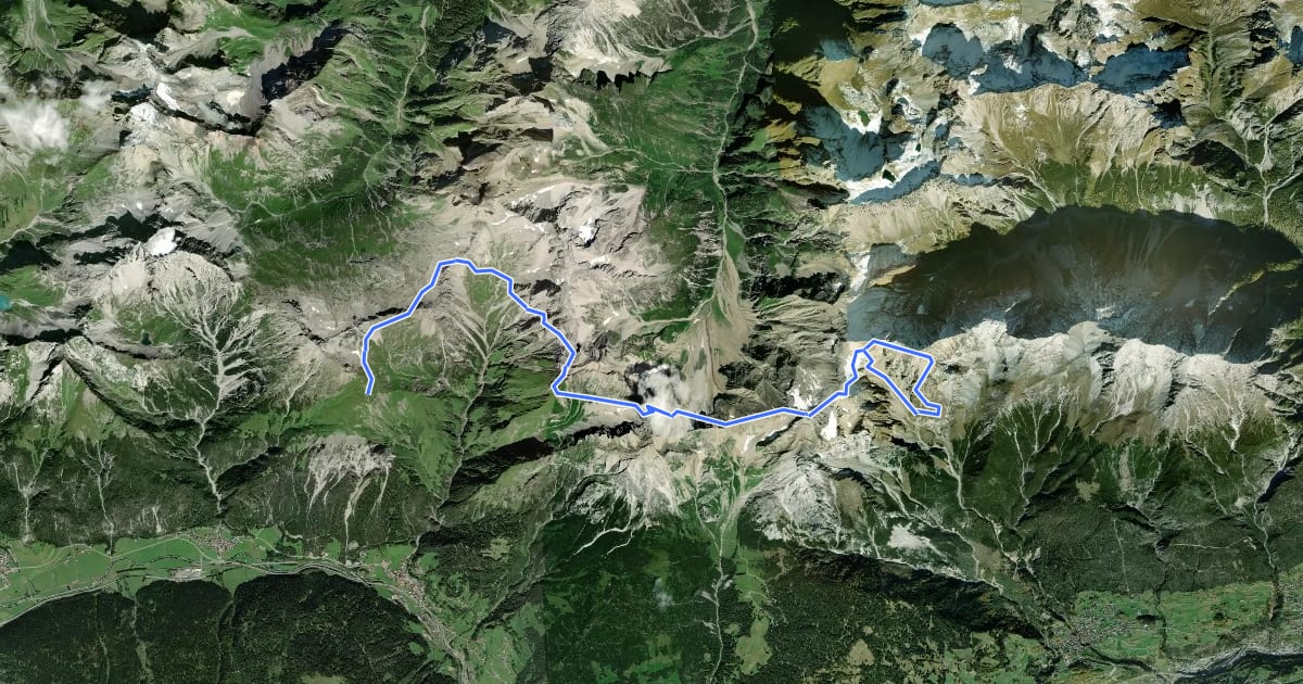 Маршрут Augsburger Höhenweg на спутниковом снимке