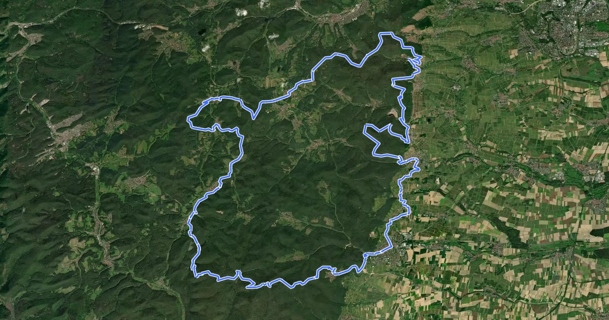 Маршрут August-Becker-Weg на спутниковом снимке