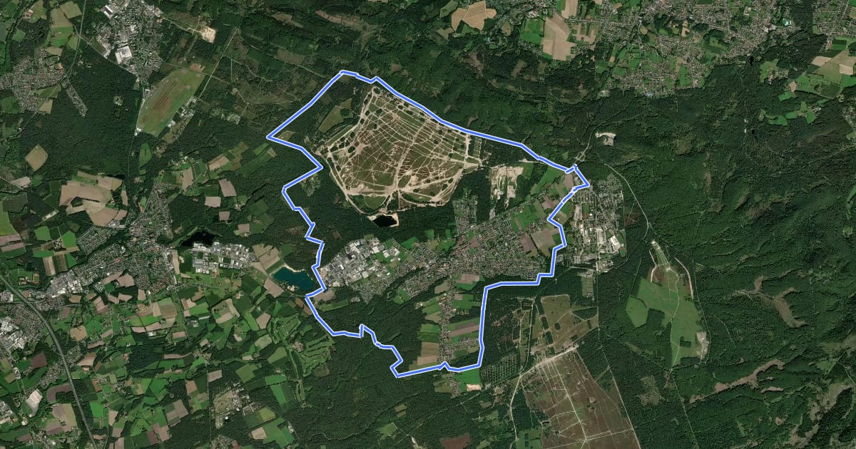 Маршрут Augustdorfer Rundwanderweg на спутниковом снимке