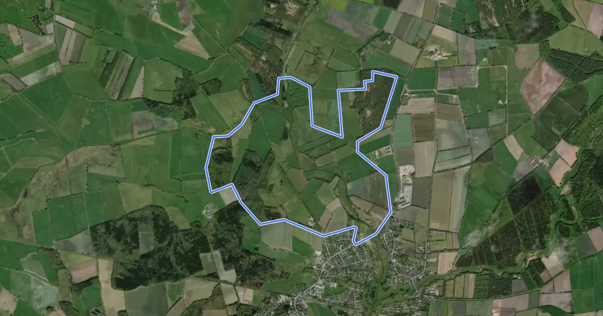 Маршрут Aukrugs Gelbe Route на спутниковом снимке