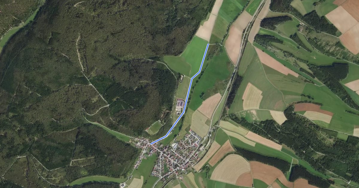 Маршрут Aulfingen Am Kirchweg - Ried на спутниковом снимке