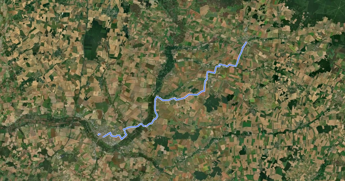 Маршрут Aulnay - Saint-Jean-d'Angély на спутниковом снимке