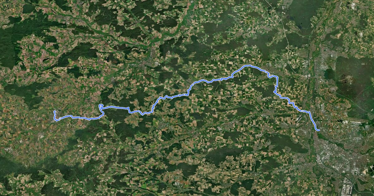 Маршрут Aurach-Weg на спутниковом снимке