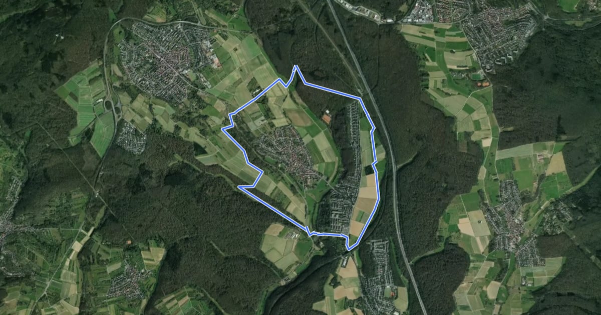 Маршрут Auringer Rundwanderweg на спутниковом снимке