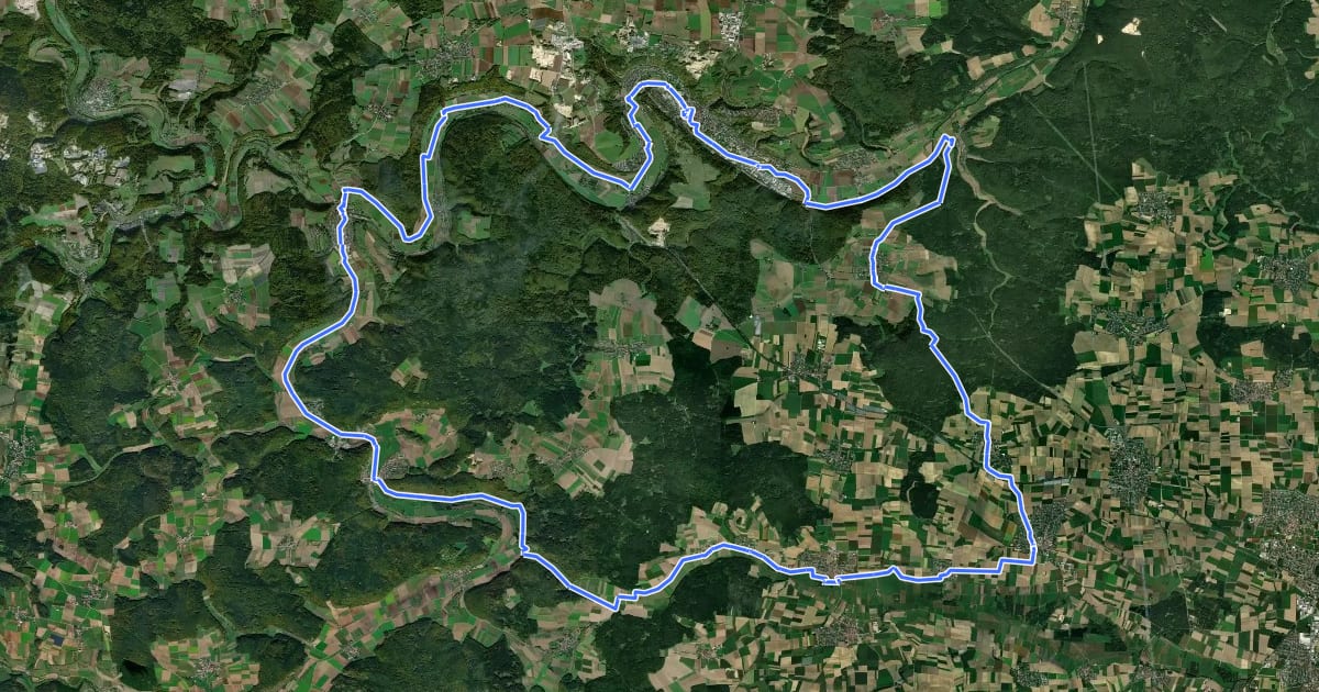 Маршрут Ausflug in die Flussgeschichte на спутниковом снимке
