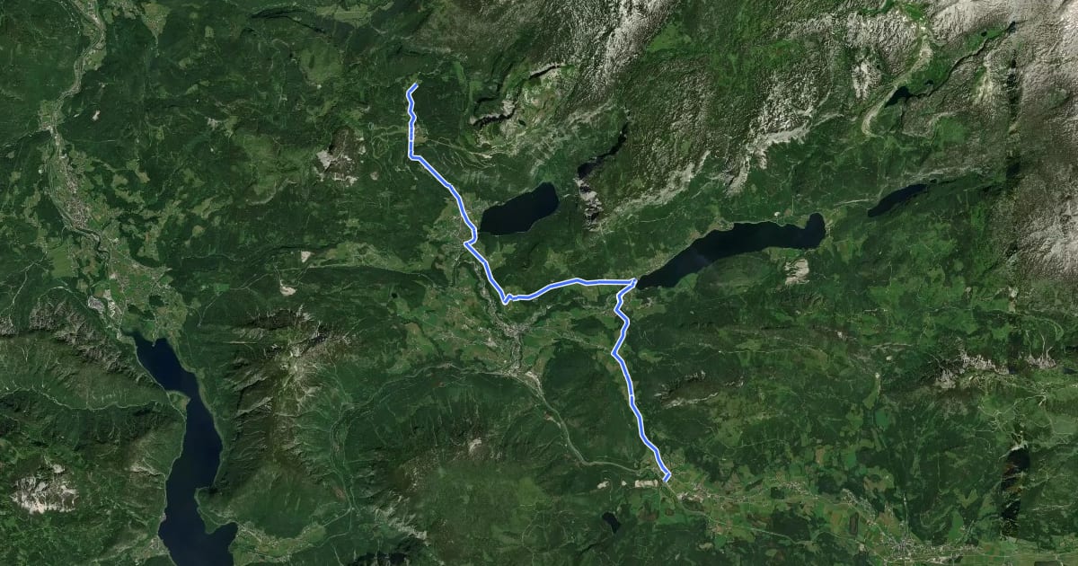 Маршрут Ausseer Radweg на спутниковом снимке