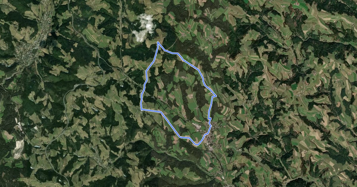 Маршрут Aussichtsroute (e-Bike) на спутниковом снимке