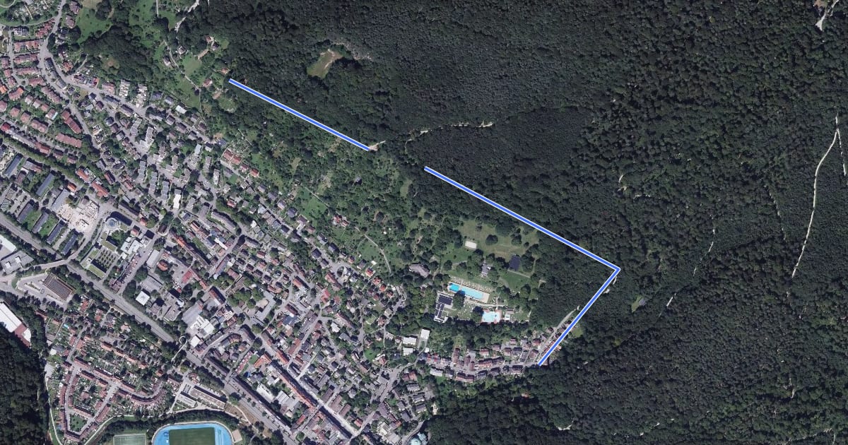 Маршрут Aussichtsweg - Bernhardusbrunnen на спутниковом снимке