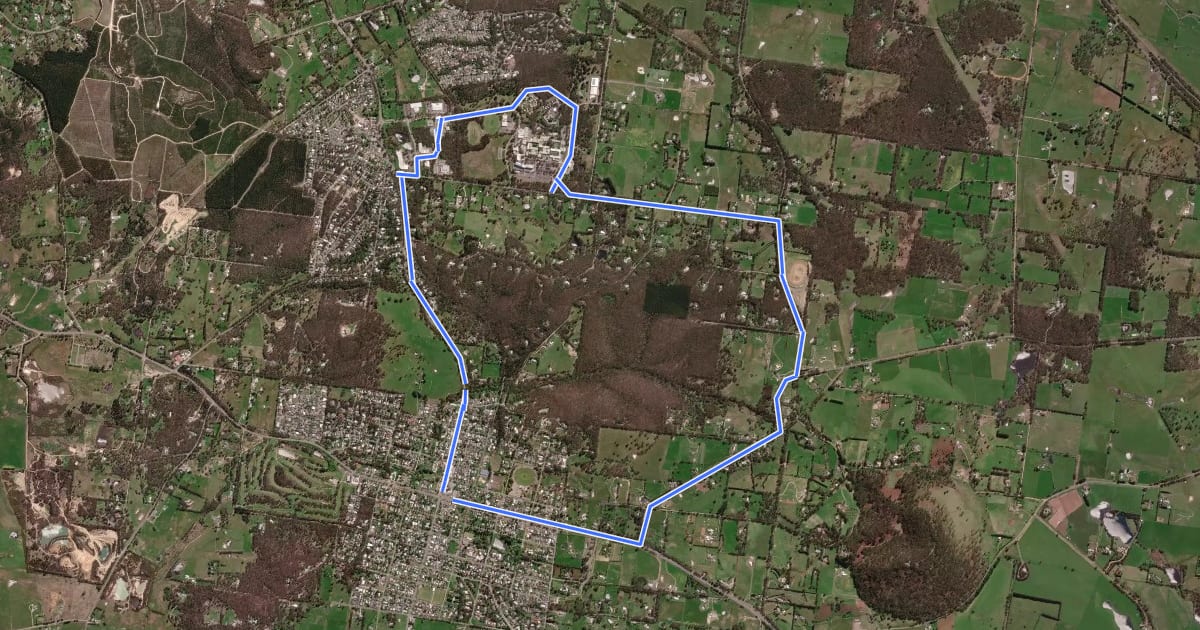 Маршрут Australian National Road Cycling Championships Course на спутниковом снимке