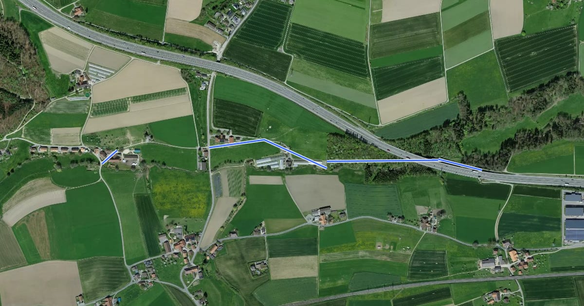 Маршрут Autobahnviadukt - Riedbach/Mühle на спутниковом снимке