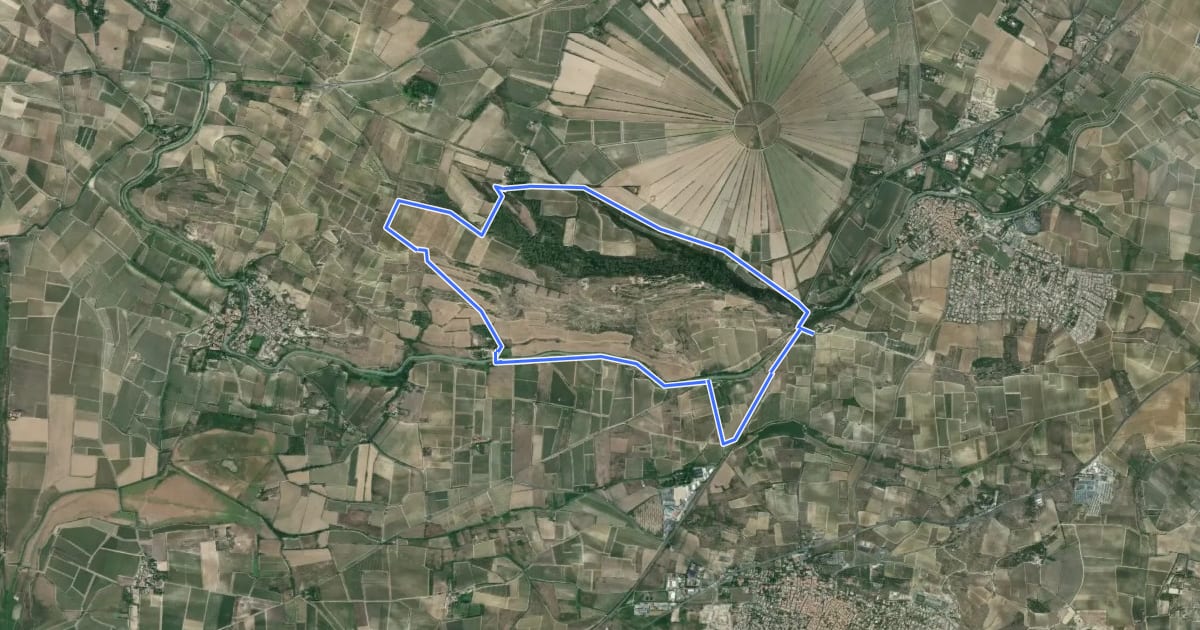 Маршрут Autour d'Ensérune на спутниковом снимке