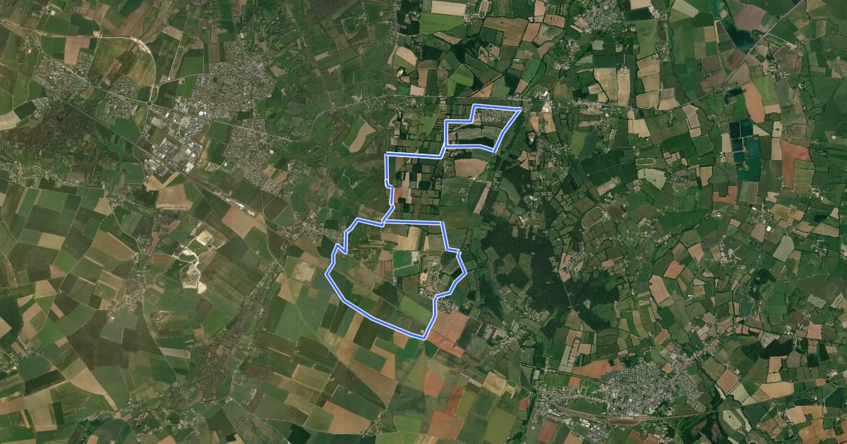 Маршрут Autour de Cesny-aux-Vignes на спутниковом снимке