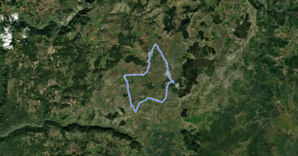 Маршрут Autour de Hures на спутниковом снимке