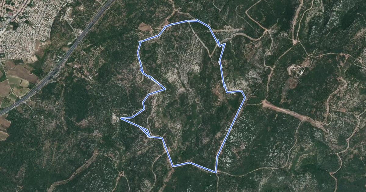 Маршрут Autour de l'abbaye на спутниковом снимке