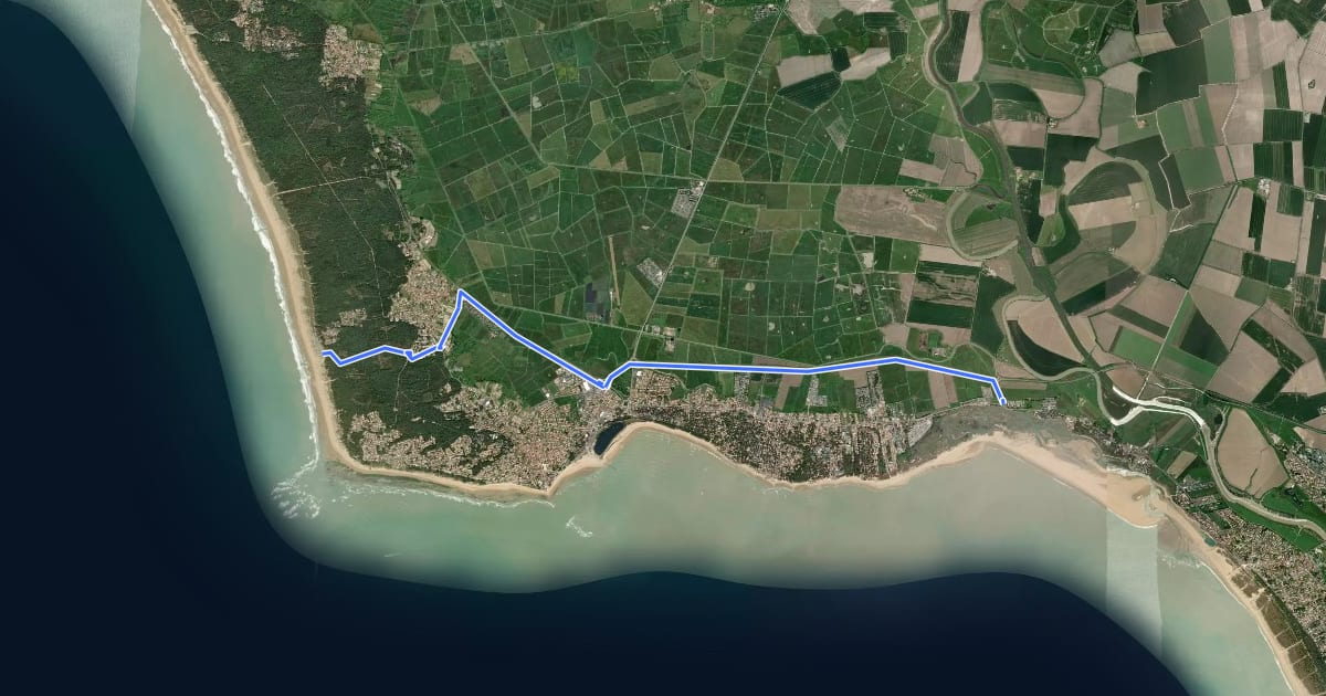 Маршрут Autour de la Tranche-sur-Mer на спутниковом снимке