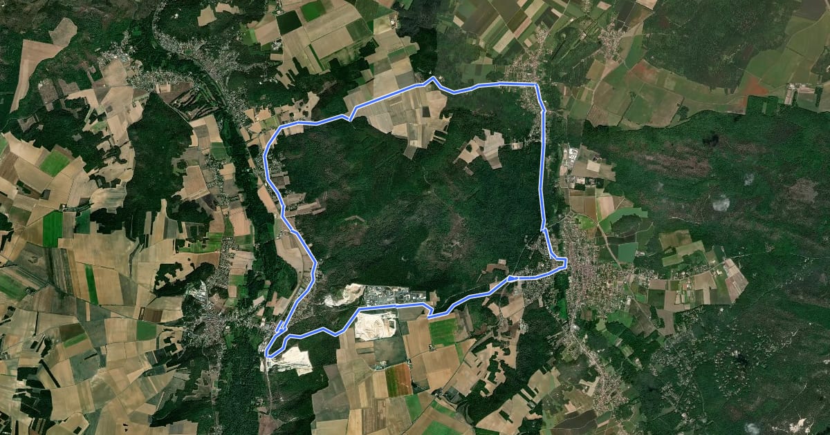 Маршрут Autour de Milly-la-Forêt на спутниковом снимке