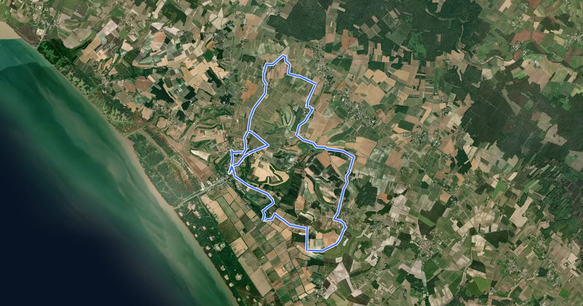 Маршрут Autour de Mortagne‑sur‑Gironde на спутниковом снимке