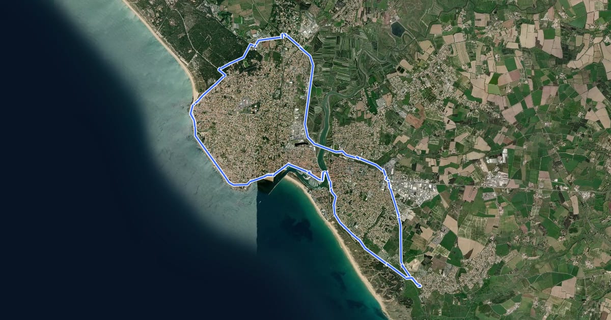 Маршрут Autour de Saint-Gilles-Croix-de-Vie на спутниковом снимке