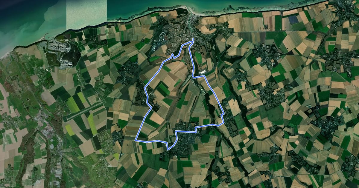 Маршрут Autour de Saint-Valéry-en-Caux на спутниковом снимке