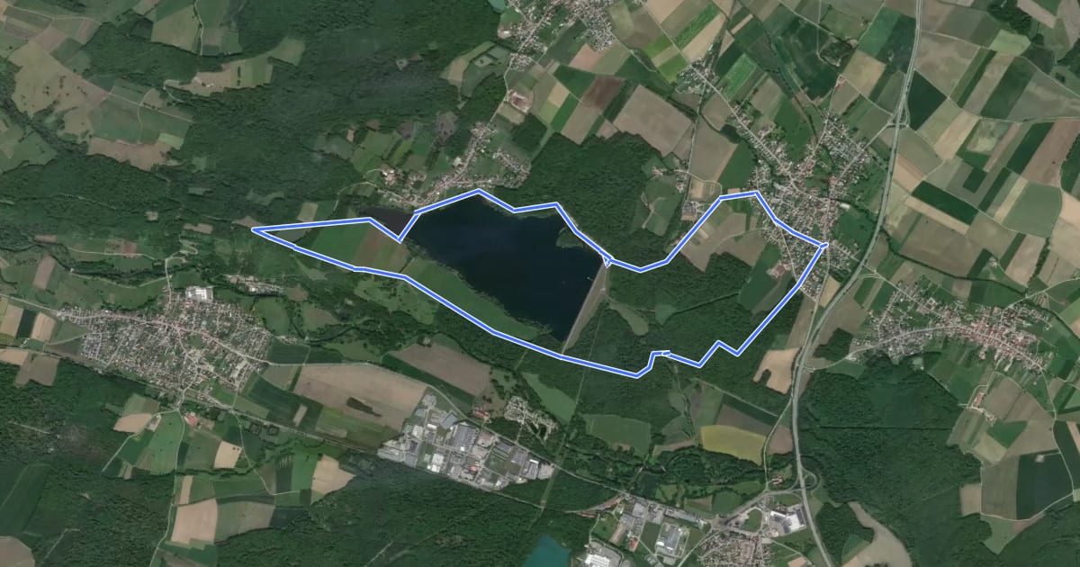 Маршрут Autour du barrage de Michelbach на спутниковом снимке