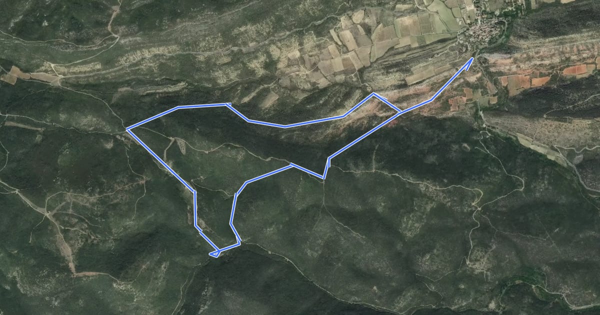 Маршрут autour du bouichas на спутниковом снимке
