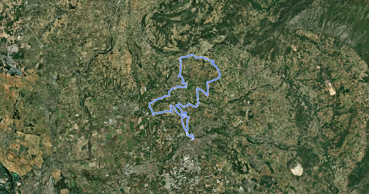 Маршрут Autour du Canal de Carpentras на спутниковом снимке
