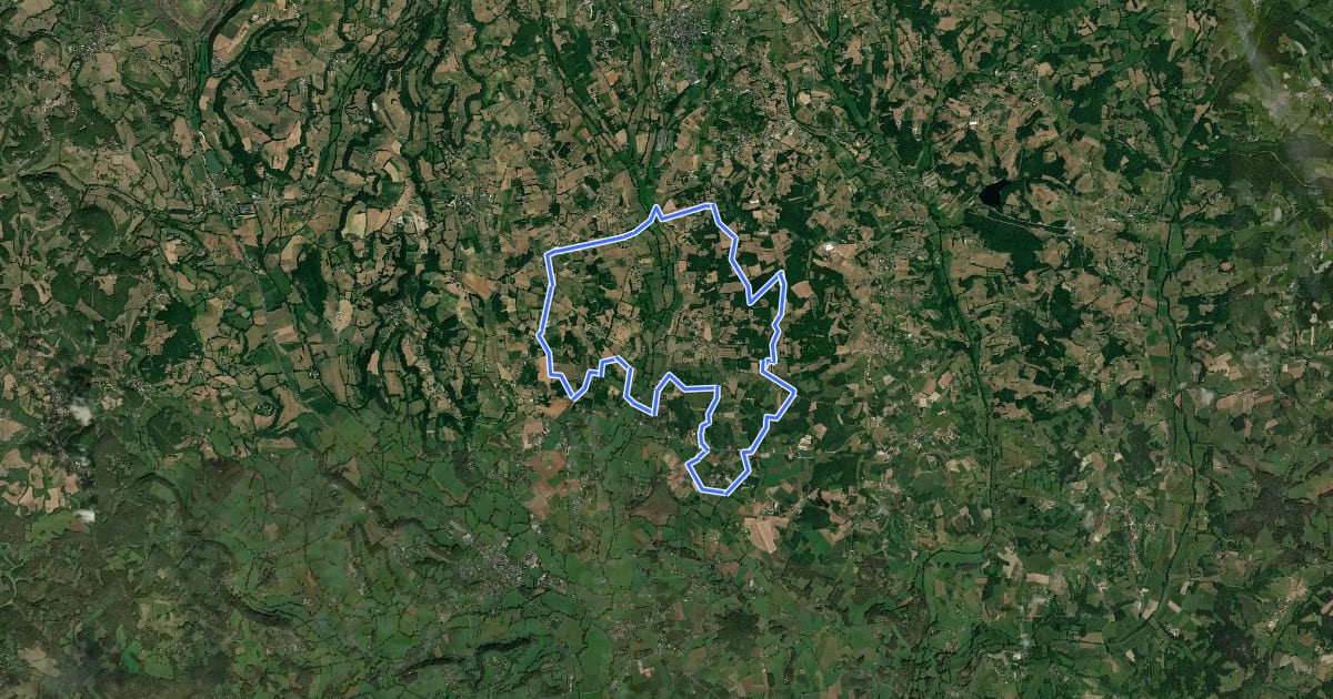 Маршрут Aux Confins du Quercy на спутниковом снимке
