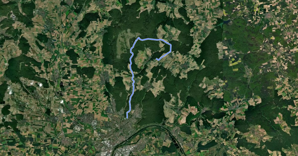 Маршрут AV Grün Route 1 на спутниковом снимке