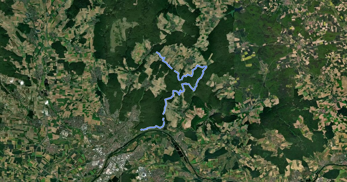 Маршрут AV Grün Route 3 на спутниковом снимке