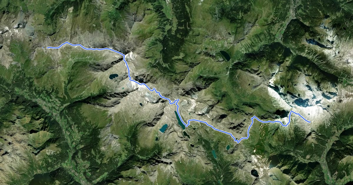 Маршрут AV Weg 102 (Tauernkopf Weg) на спутниковом снимке