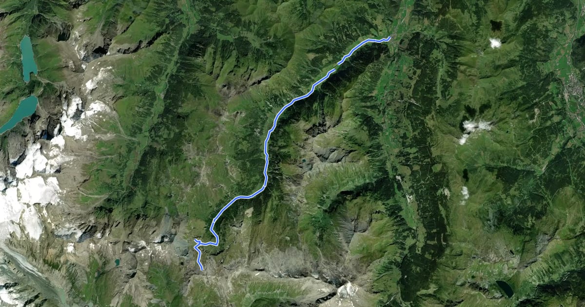 Маршрут AV Weg 114 (Hochtor) на спутниковом снимке
