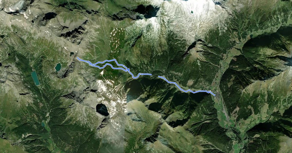 Маршрут AV Weg 136 (Feldseescharte) на спутниковом снимке