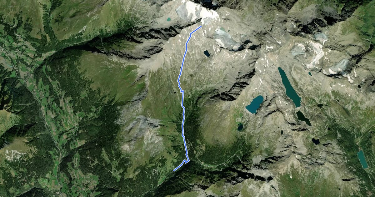 Маршрут AV Weg 157 (Alpinsteig Tauerngold) на спутниковом снимке