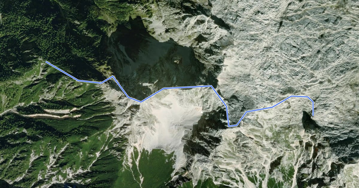 Маршрут AV Weg 428 (Saalfeldner Höhenweg) на спутниковом снимке