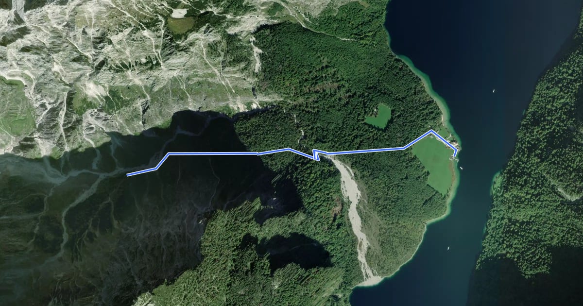 Маршрут AV Weg 446 (Eiskapelle) на спутниковом снимке