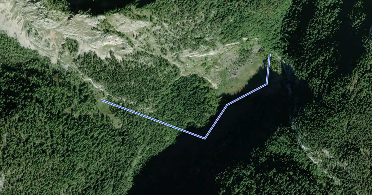 Маршрут AV Weg 455a (Schlumsee–Vorderschlummalm) на спутниковом снимке