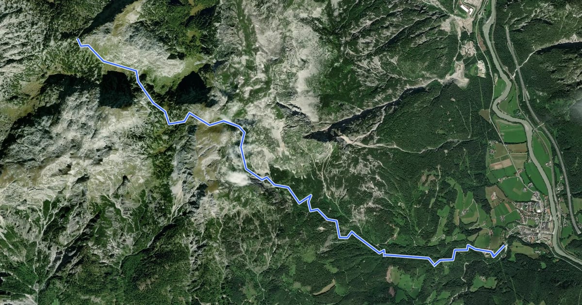 Маршрут AV Weg 457 (Tenneck - Hochwies) на спутниковом снимке