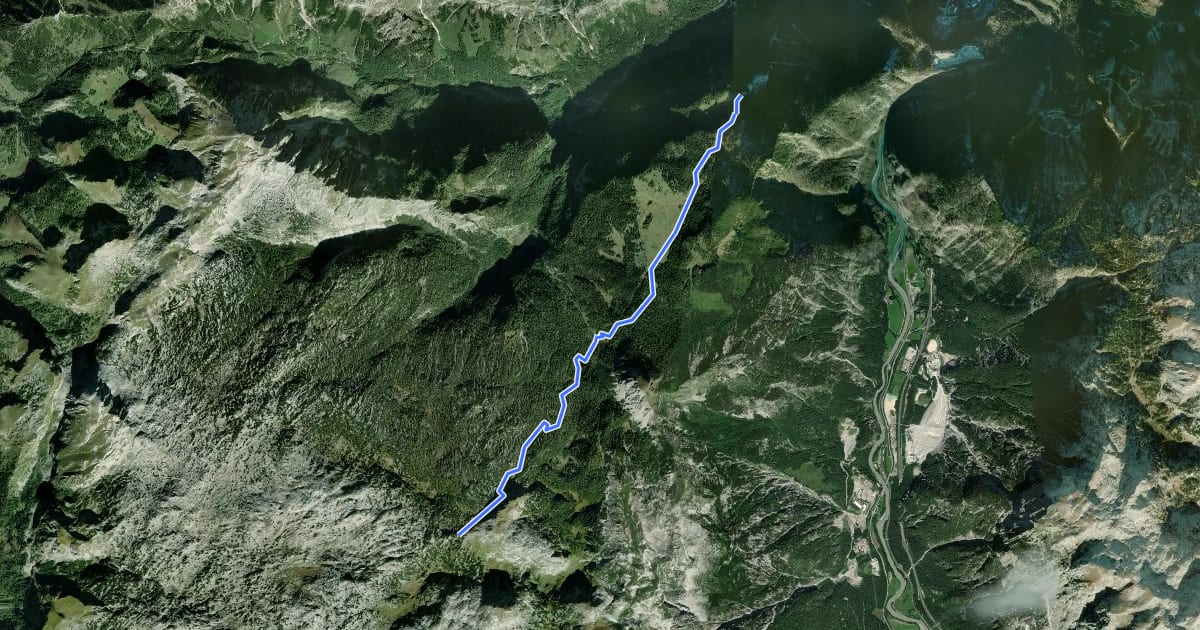 Маршрут AV Weg 458 (Verbundsteig Nord) на спутниковом снимке