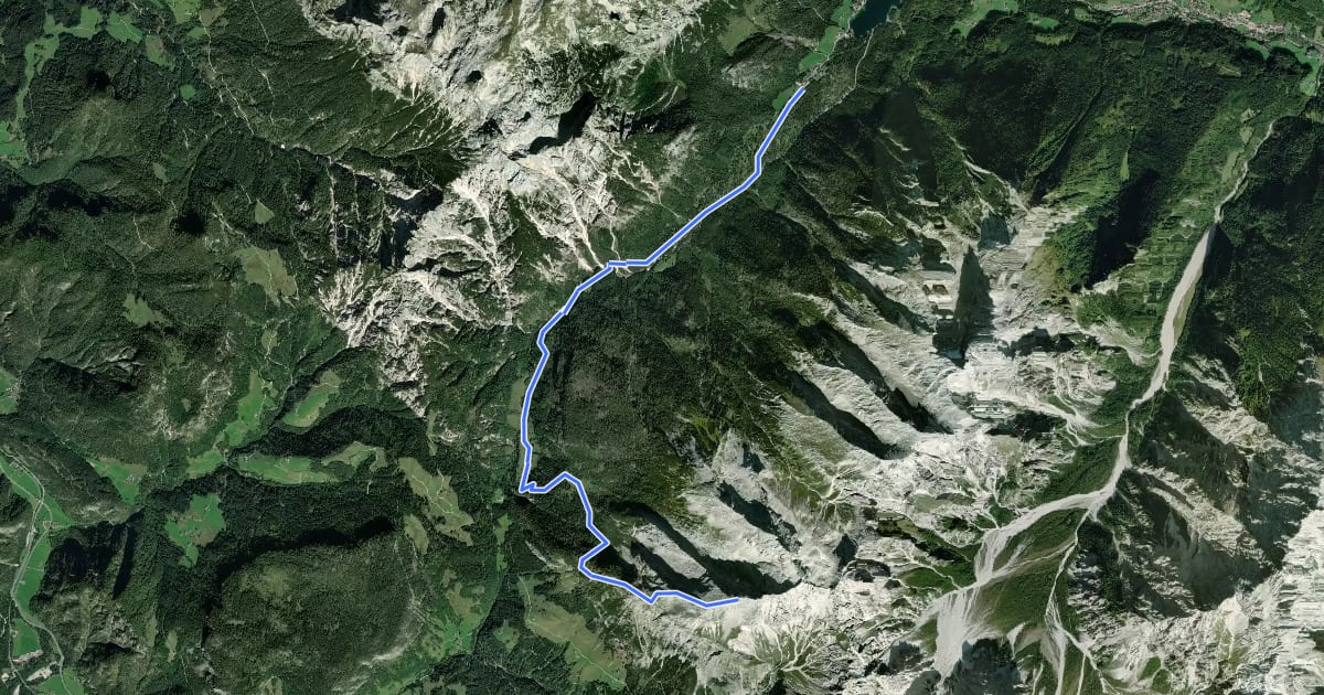 Маршрут AV Weg 481 (Hochkalter) на спутниковом снимке