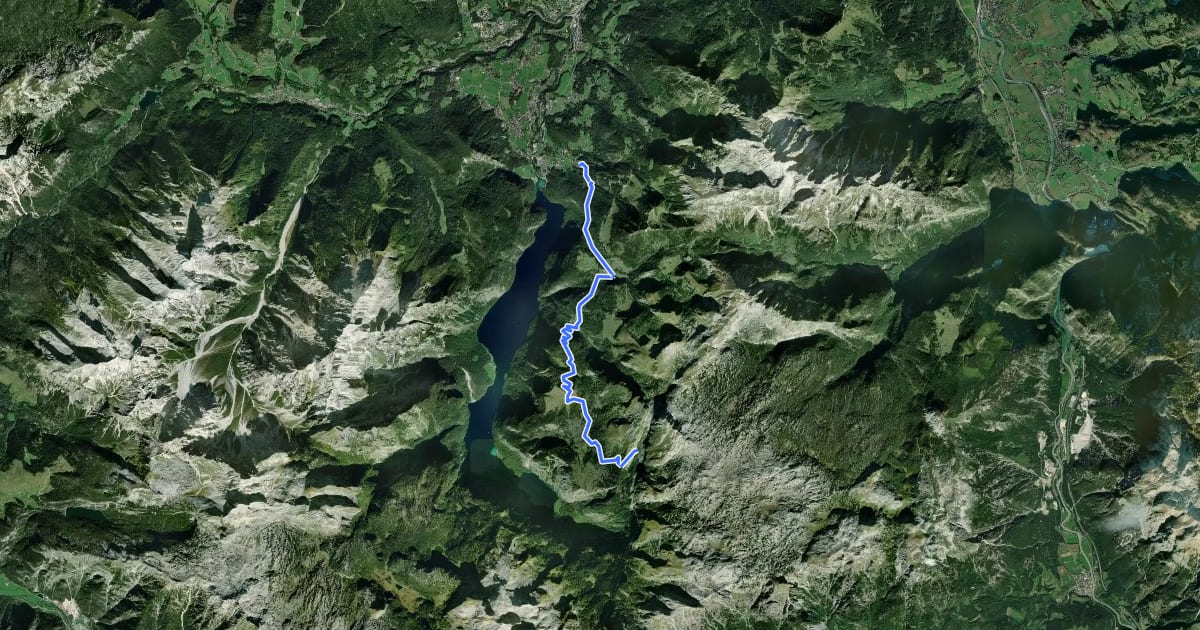 Маршрут AV Weg 493 (Königssee - Gotzenalm - Landtal) на спутниковом снимке
