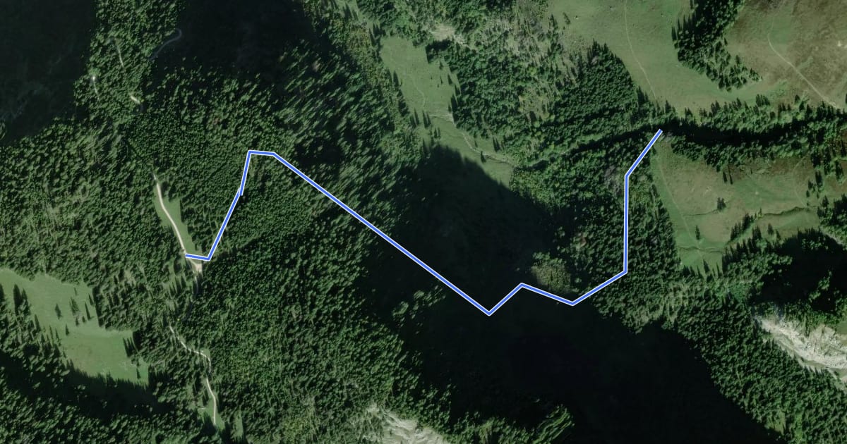 Маршрут AV Weg 495 (Unterer Hirschenlauf) на спутниковом снимке