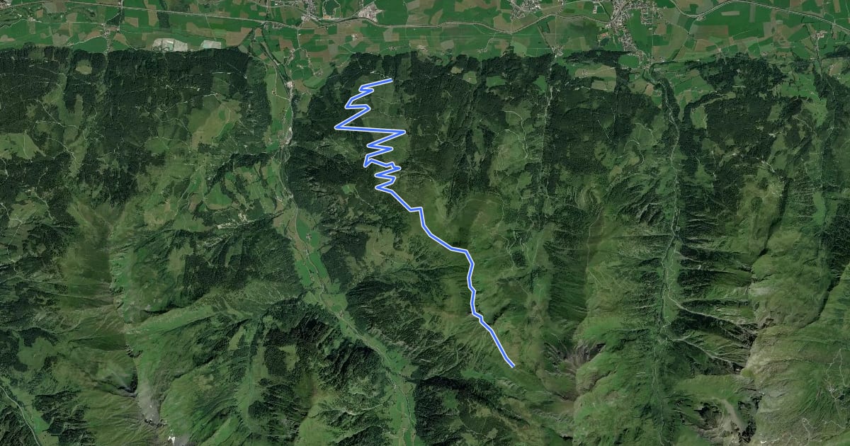 Маршрут AV Weg 721 (Uttendorf-Scheidegg-Lärchwand) на спутниковом снимке