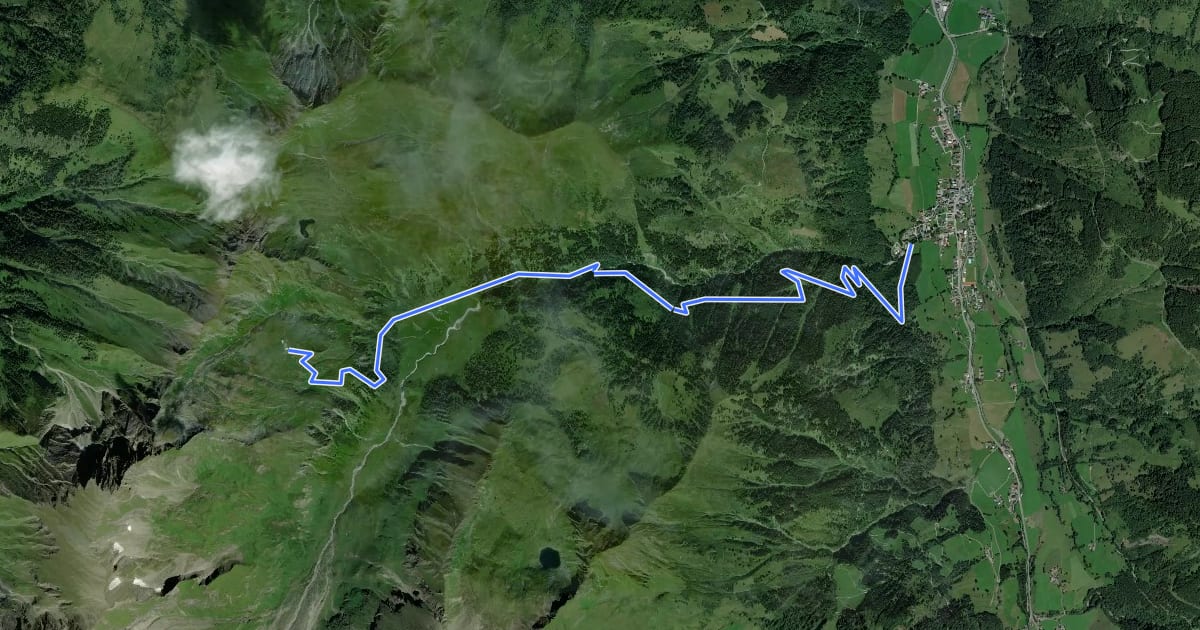 Маршрут AV Weg 725 на спутниковом снимке
