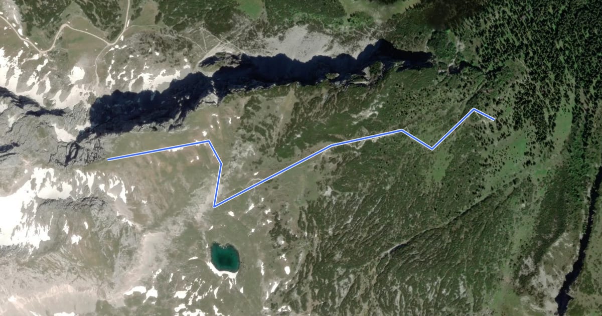 Маршрут AV Weg 835a (Bernadeinsteig - Stuibensee - Schöngänge) на спутниковом снимке