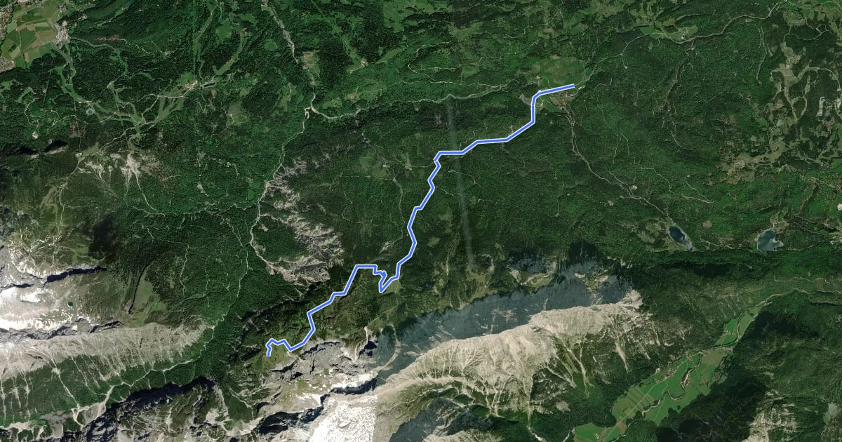 Маршрут AV Weg 841 (Schachenweg) на спутниковом снимке