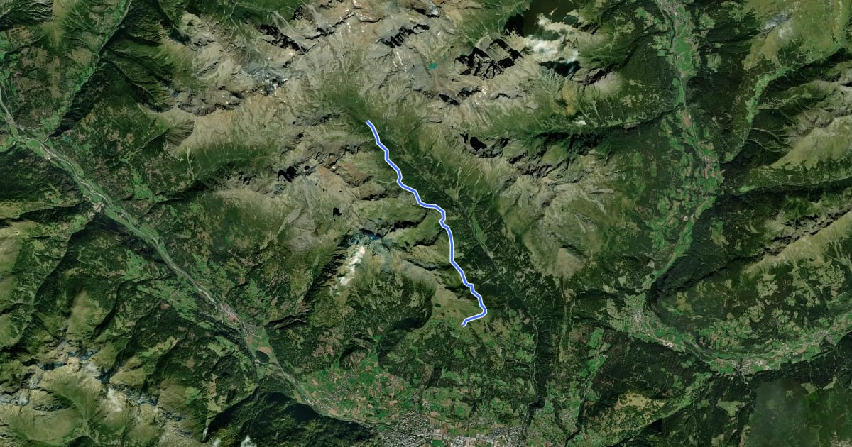 Маршрут AV Weg 938 (Lienzer Höhenweg) на спутниковом снимке