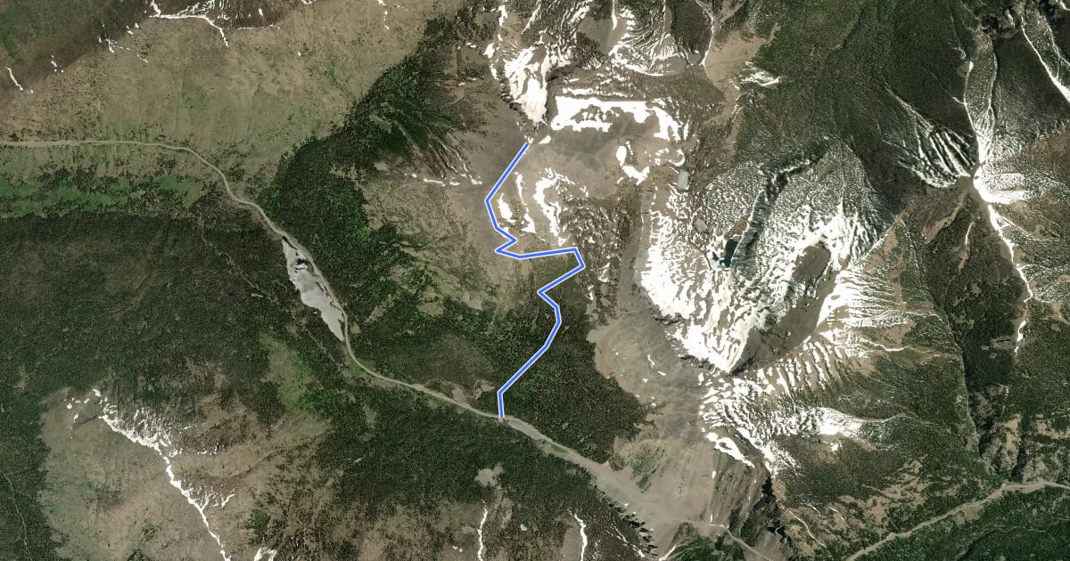Маршрут Avalance Peak Trail на спутниковом снимке